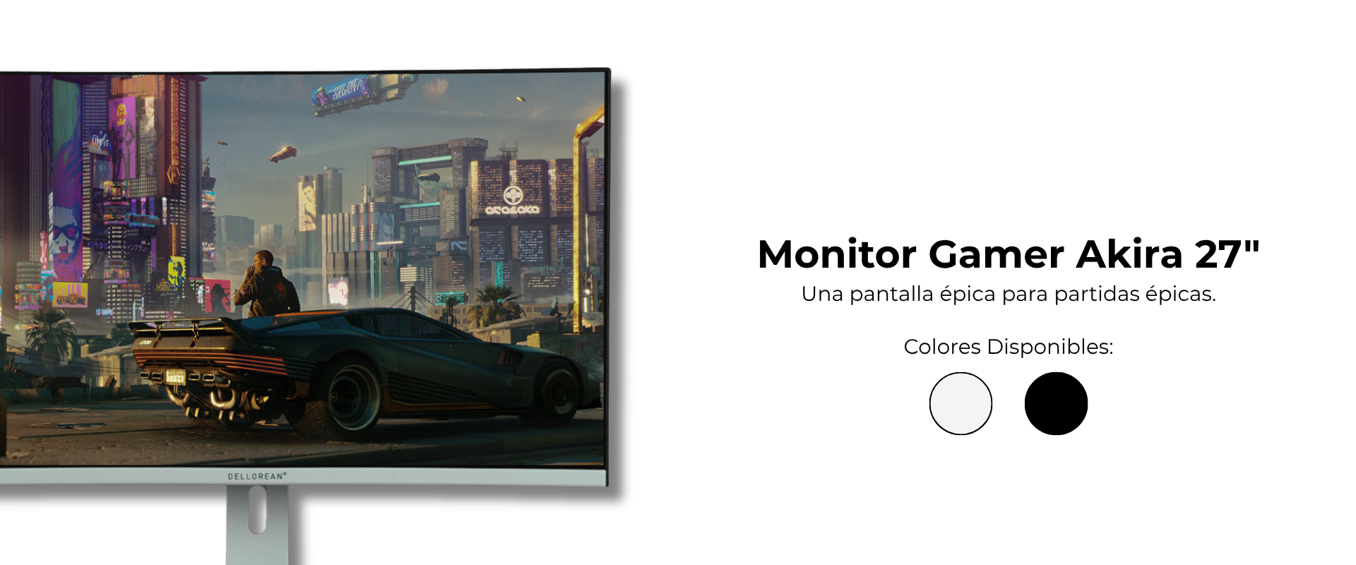 Monitor Gaming Dellorean Akira 27": Inmersión Total con 165Hz y Curva 1800R. El Akira de Dellorean redefine la experiencia gaming con su pantalla curva de 27" y frecuencia de 165Hz. Diseñado para gamers competitivos, combina un tiempo de respuesta de 1ms con colores vibrantes 99% sRGB para darte la ventaja definitiva en cada partida. 
